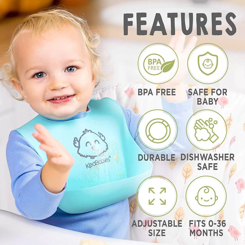 Waterproof Silicone Baby Bib Feeding Baby Bibs Easily Wipe Clean Comfortable Soft For Girls And Boy Cartoon Bib For Babies And Toddlers Napkins