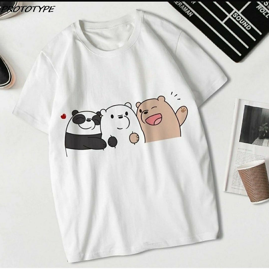 White Bear Printed Cotton Half Sleeves O Neck T Shirt For Women - Oshi.pk - Buy & Sell Online