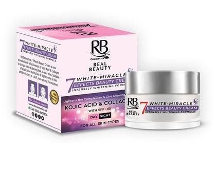 WHITE MIRACLE 7 EFFECT WHITENING CREAM WITH KOJIC ACID AND COLLAGEN 50GM