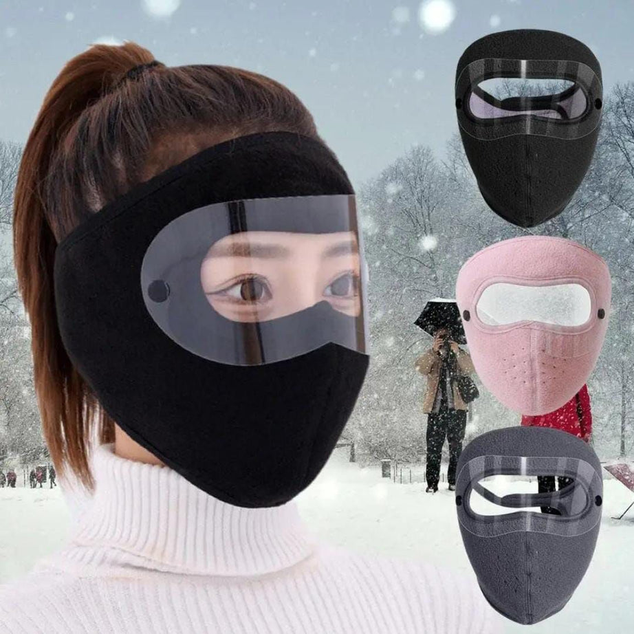 Windproof Anti Dust Full Face Masks Cycling Ski Breathable Masks Eye HD Anti Fog Goggles Hood Cover Winter Warm Hat Caps - Oshi.pk - Buy & Sell Online