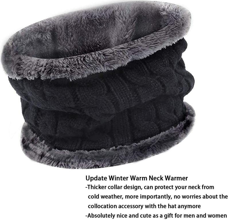 Winter Beanie Scarf Set Warm Knitted Hat Thick Fleece Lining Winter Hat Neck Warm Clothing for Men & Women - Oshi.pk - Buy & Sell Online