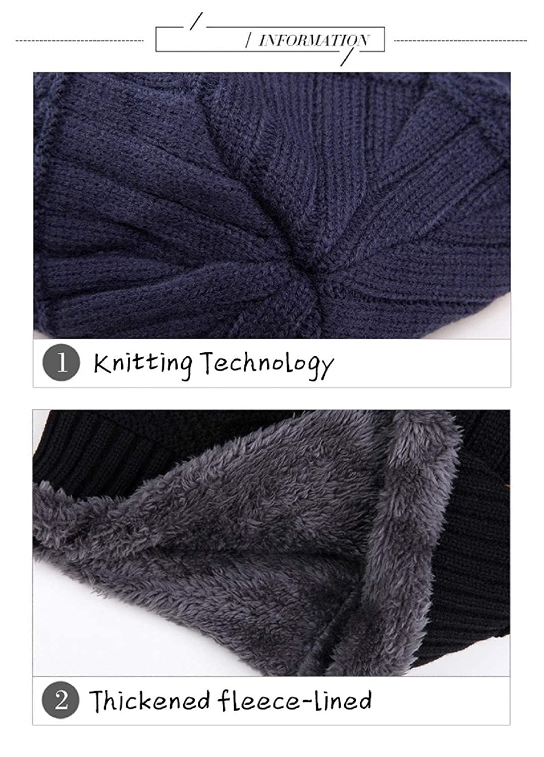 Winter Beanie Scarf Set Warm Knitted Hat Thick Fleece Lining Winter Hat Neck Warm Clothing for Men & Women - Oshi.pk - Buy & Sell Online