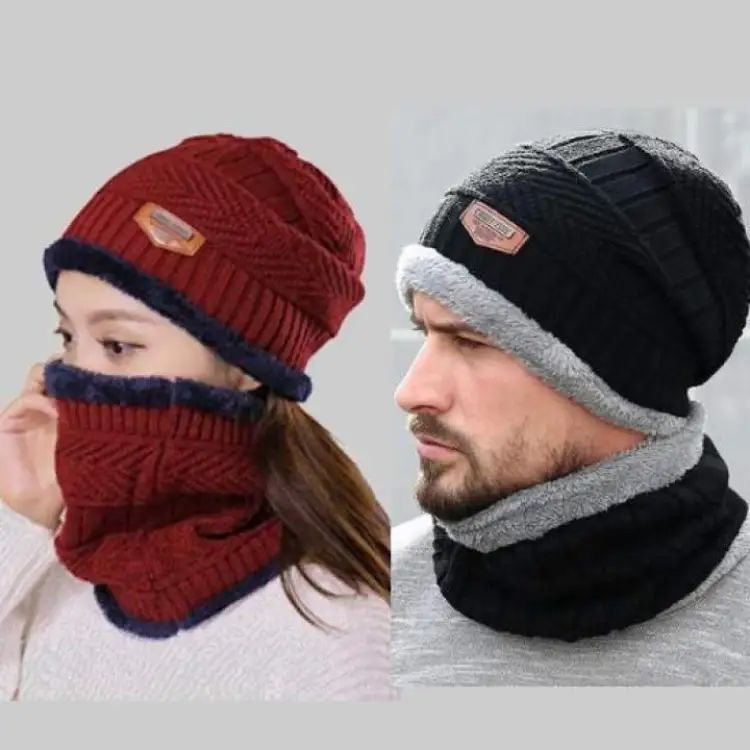 Winter Cap With Neck Warmer Beanie Full Set - Oshi.pk - Buy & Sell Online