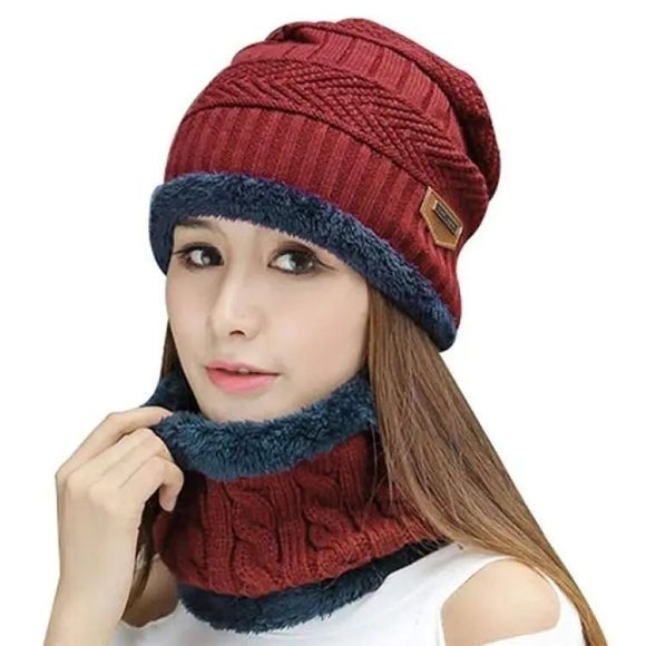Winter Cap With Neck Warmer Beanie Full Set - Oshi.pk - Buy & Sell Online