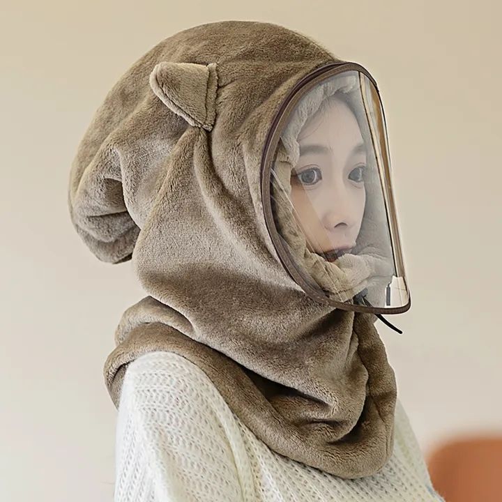 Winter face hoody Women Ear Cap Lightweight Full Protection Thick Cap - Oshi.pk - Buy & Sell Online