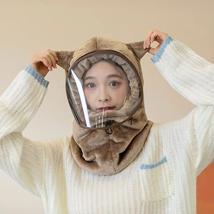 Winter face hoody Women Ear Cap Lightweight Full Protection Thick Cap - Oshi.pk - Buy & Sell Online