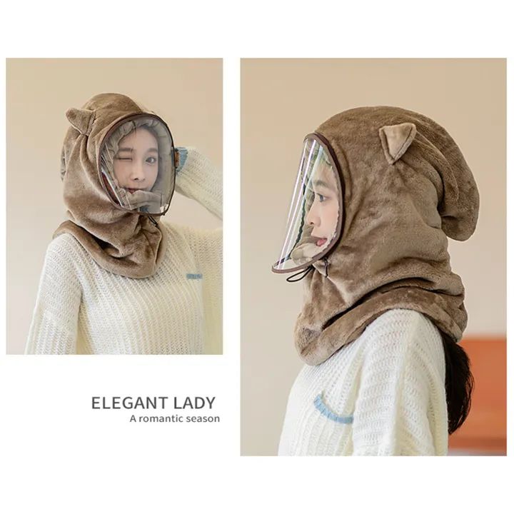 Winter face hoody Women Ear Cap Lightweight Full Protection Thick Cap - Oshi.pk - Buy & Sell Online