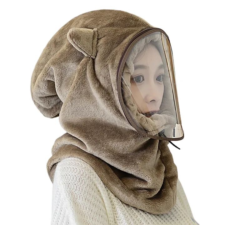 Winter face hoody Women Ear Cap Lightweight Full Protection Thick Cap - Oshi.pk - Buy & Sell Online