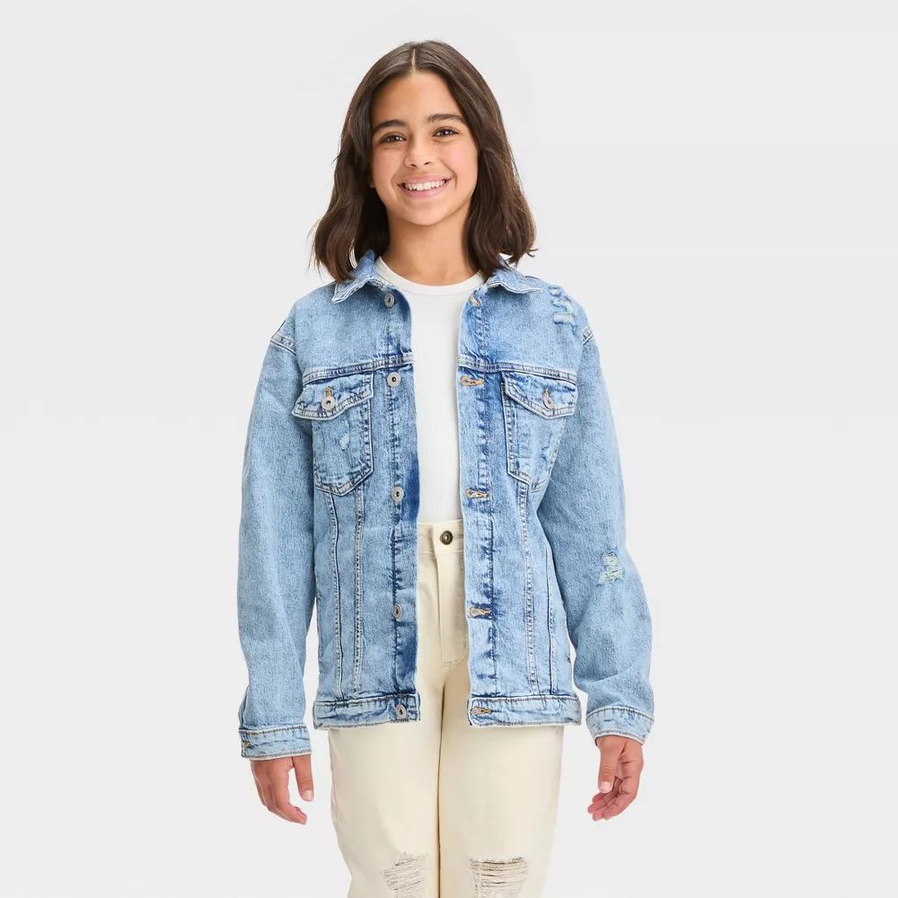 Wintsfield Girls Oversized Distressed Denim Jacket - Oshi.pk - Buy & Sell Online