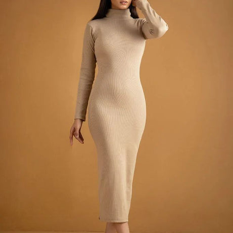 Wintsfield Highneck Bodycon Dress (Skin) - Oshi.pk - Buy & Sell Online