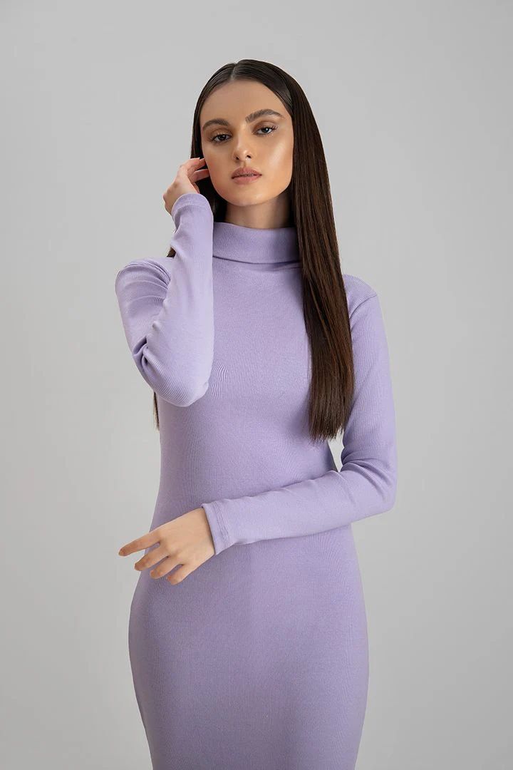 Wintsfield Highneck Bodycon Dress (Lavender) - Oshi.pk - Buy & Sell Online