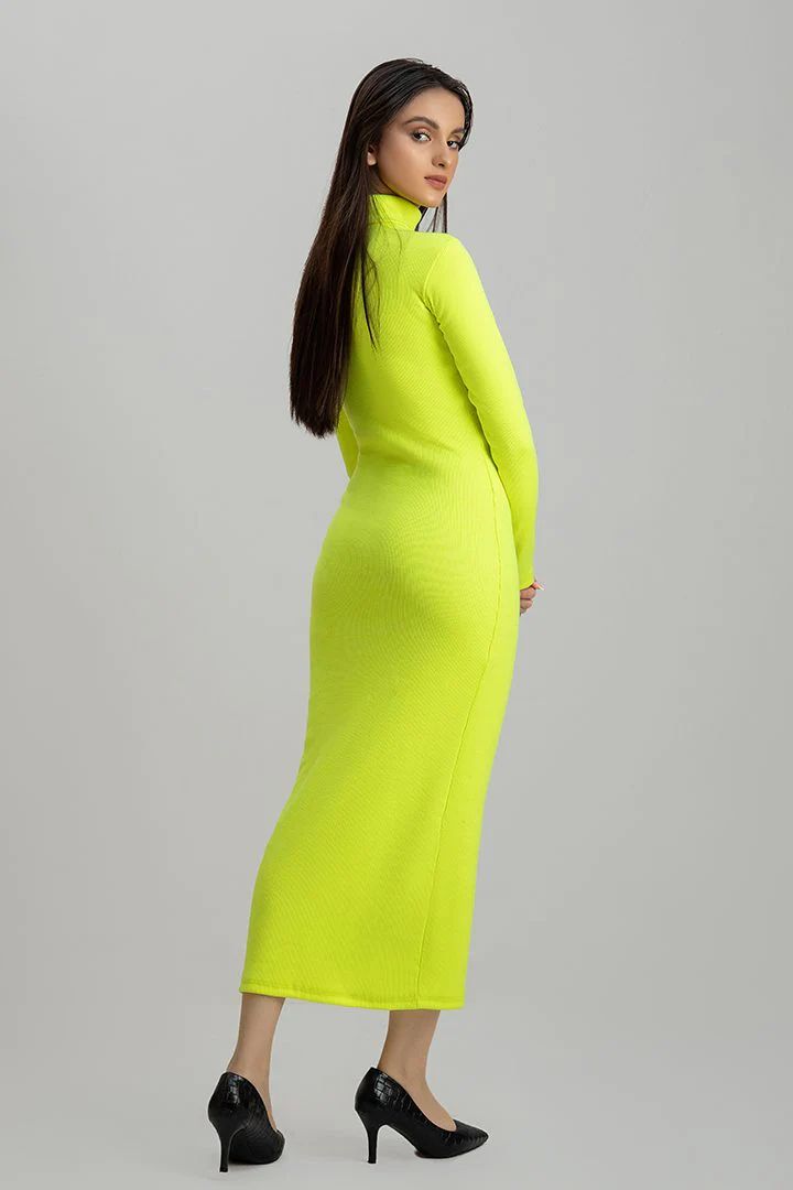 Wintsfield Highneck Bodycon Dress (Neon) - Oshi.pk - Buy & Sell Online