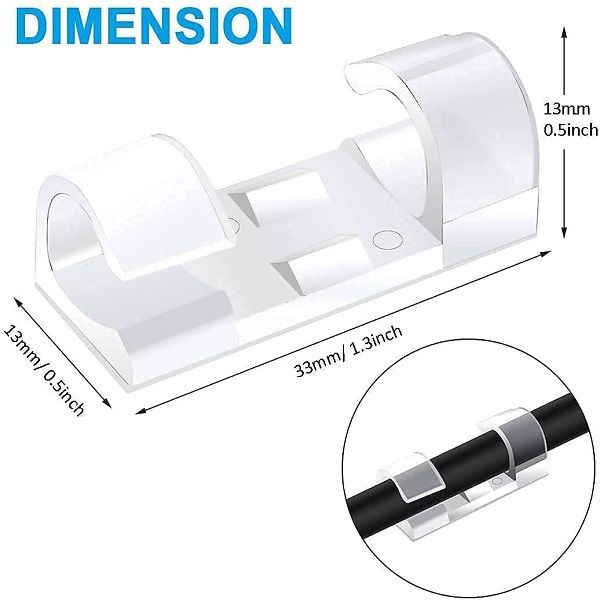 Wire Cable Clip Desktop Cord Hook with 3M Foam Pack of 20 - Oshi.pk - Buy & Sell Online
