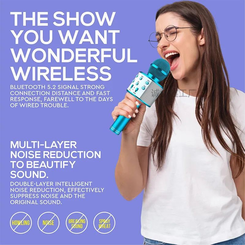 Wireless Microphone,Bluetooth Can Connect Many Devices With Speaker Rechargeable Portable Mic For Family Party - Oshi.pk - Buy & Sell Online
