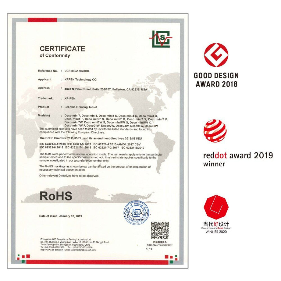 XP Pen Graphics Tablet Digital Drawing Tablet 4x3 Inch Deco Mini4 8192 Levels with 6 Shortcut Keys for Windows Mac Android - Oshi.pk - Buy & Sell Online