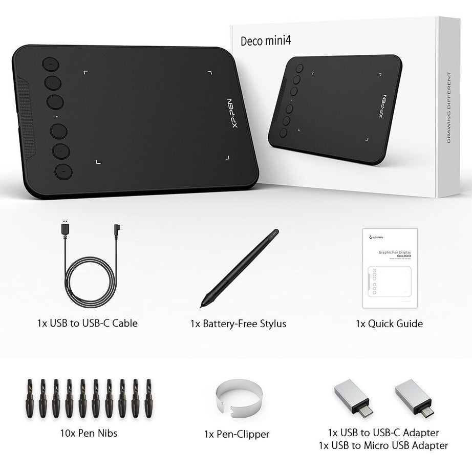 XP Pen Graphics Tablet Digital Drawing Tablet 4x3 Inch Deco Mini4 8192 Levels with 6 Shortcut Keys for Windows Mac Android - Oshi.pk - Buy & Sell Online