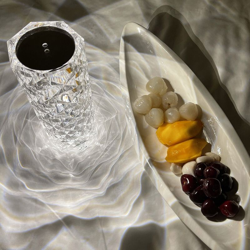 LED Crystal Lamp Rose Crystal Diamond Table Lamp Acrylic Touch Atmosphere Light 16 Colors Fantasy Night Light Six-Speed Dimming C - Oshi.pk - Buy & Sell Online