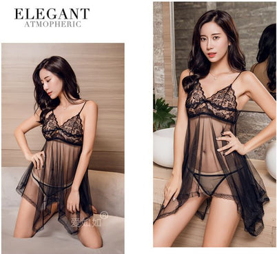 Woman Sexy Sheer Transparent Lace Temptation Nightdress (LC4) - Oshi.pk - Buy & Sell Online