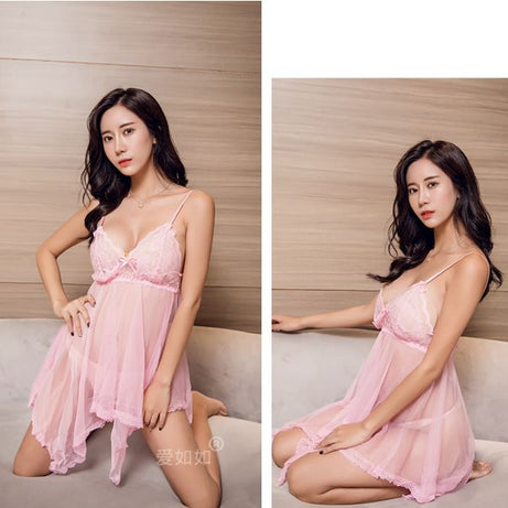Woman Sexy Sheer Transparent Lace Temptation Nightdress (LC6) - Oshi.pk - Buy & Sell Online
