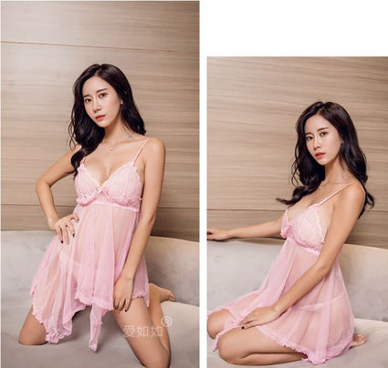 Woman Sexy Sheer Transparent Lace Temptation Nightdress (LC6) - Oshi.pk - Buy & Sell Online