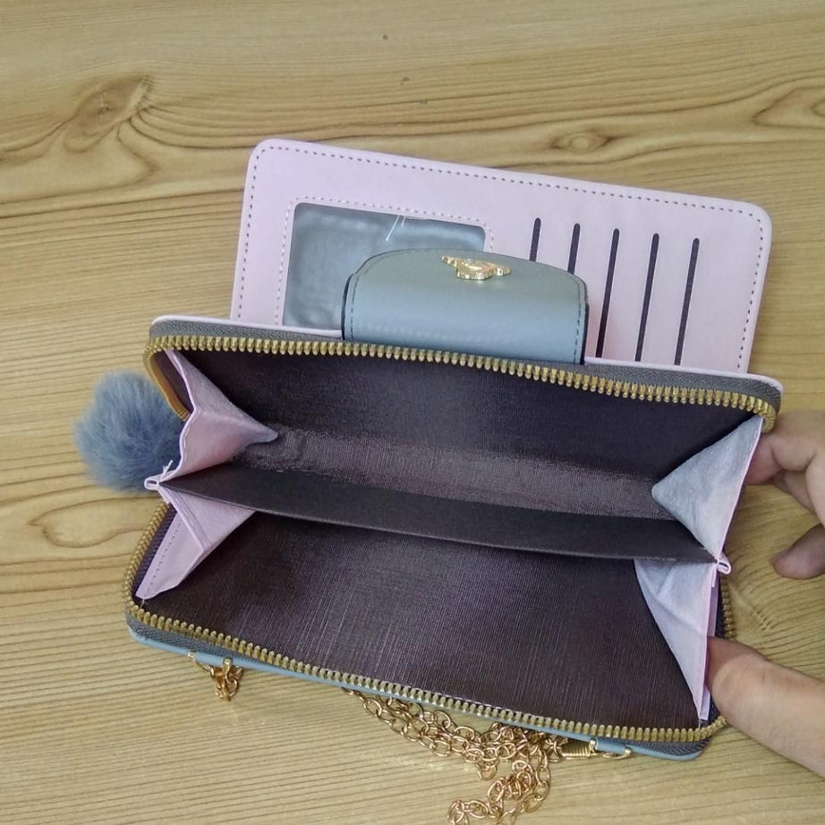 Multi-Functional Cell Phone Chain Handbag: Women's Long Wallet with Card Organizer - Oshi.pk - Buy & Sell Online