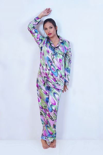 Women Nightwear Smoothy Satin Pajama set COMFORTABLE and BREATHABLE Sleepwear - Oshi.pk - Buy & Sell Online