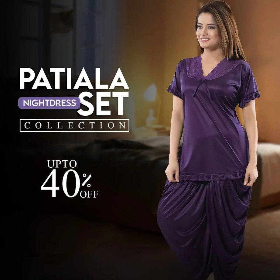 Women Patiala Nightdress Set - Purple - Oshi.pk - Buy & Sell Online