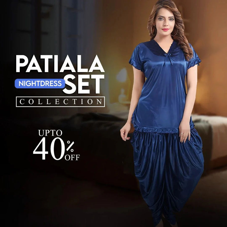 Women Patiala Nightdress Set - Navy Blue - Oshi.pk - Buy & Sell Online