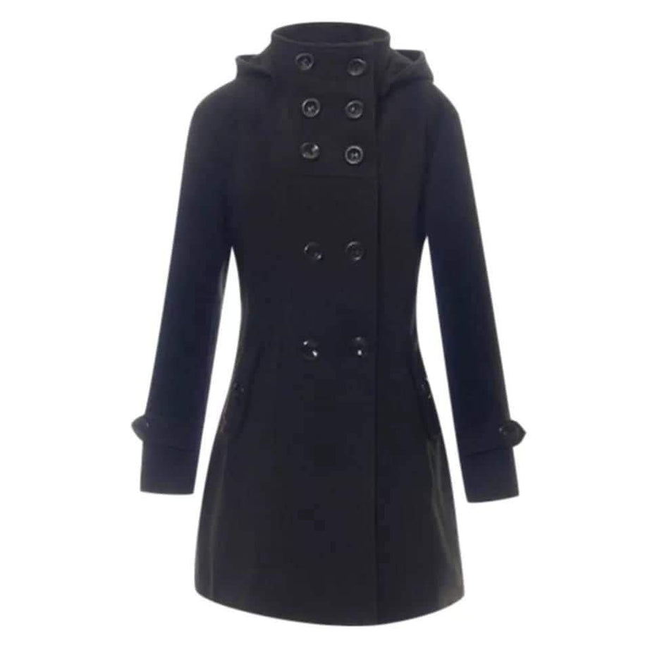 Women's 6-Button Hooded Style Trench Coat