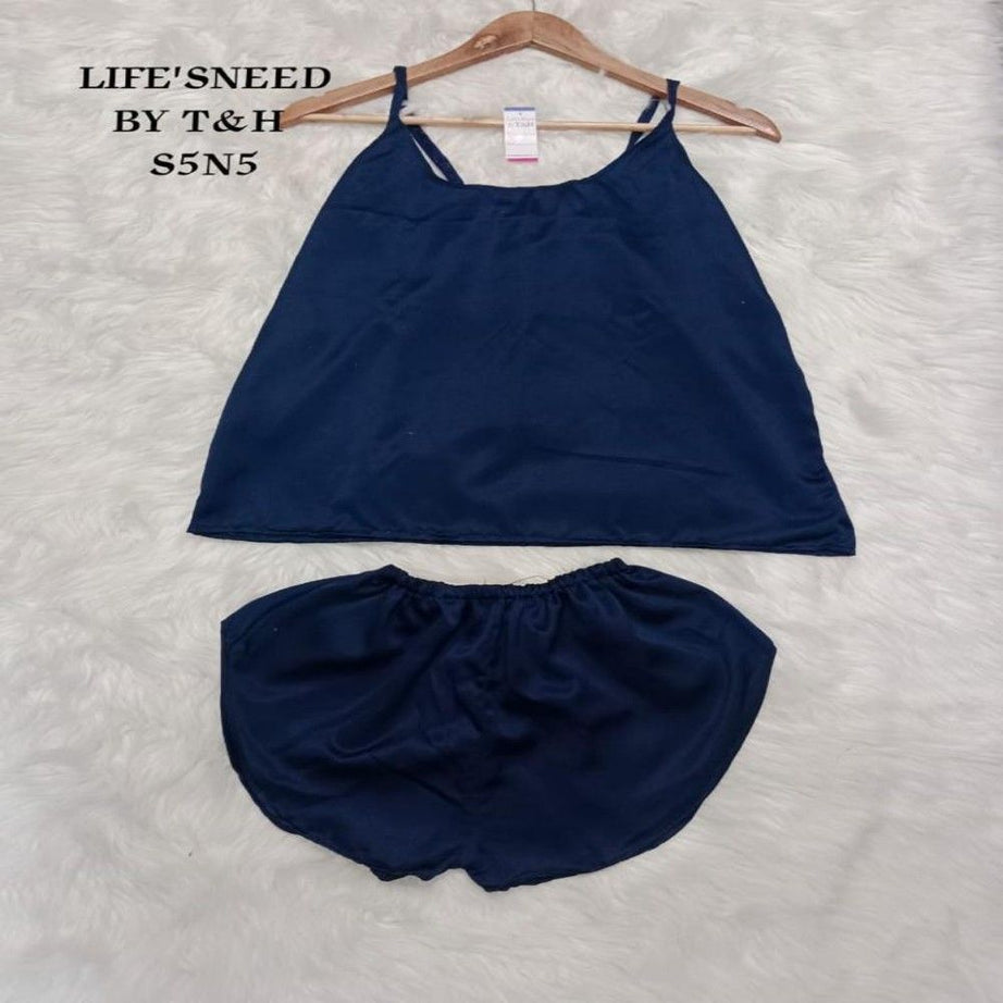 Women Sexy Satin Pajamas Sets Short Sling Top with Cami Shorts - Oshi.pk - Buy & Sell Online