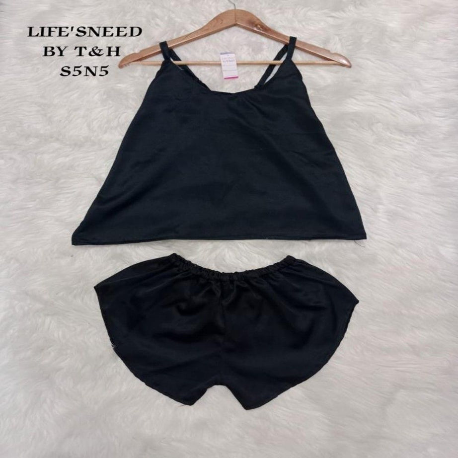 Women Sexy Satin Pajamas Sets Short Sling Top with Cami Shorts - Oshi.pk - Buy & Sell Online