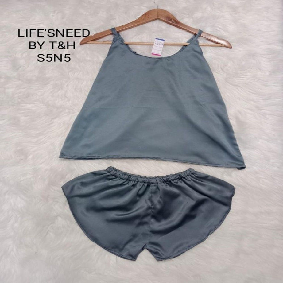 Women Sexy Satin Pajamas Sets Short Sling Top with Cami Shorts - Oshi.pk - Buy & Sell Online