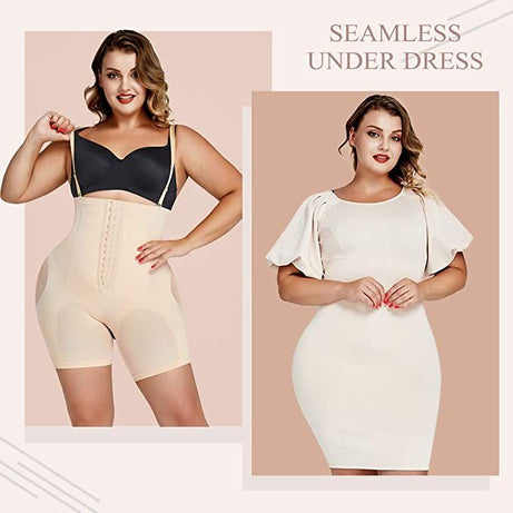 Women Seamless Full Body Shapewear Tummy Control Butt Lifter Body Shaper Thigh Slimmer High Waist Bodysuit with Straps