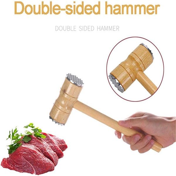 Wooden Meat Tenderizer Mallet Double Sided Aluminum Meat Hammer - Oshi.pk - Buy & Sell Online