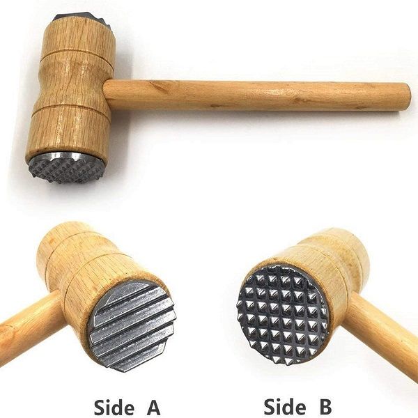 Wooden Meat Tenderizer Mallet Double Sided Aluminum Meat Hammer - Oshi.pk - Buy & Sell Online