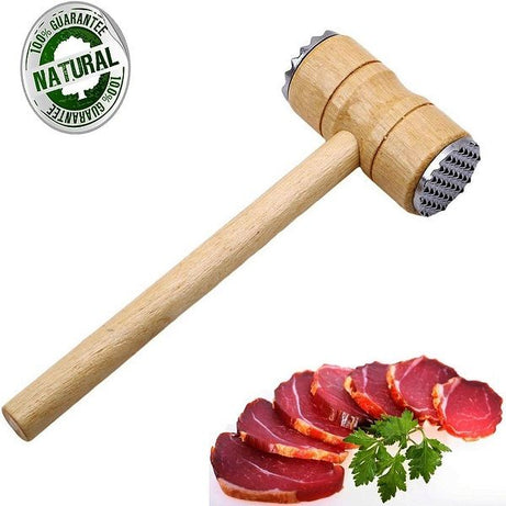 Wooden Meat Tenderizer Mallet Double Sided Aluminum Meat Hammer - Oshi.pk - Buy & Sell Online