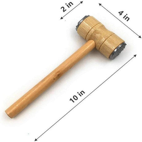 Wooden Meat Tenderizer Mallet Double Sided Aluminum Meat Hammer