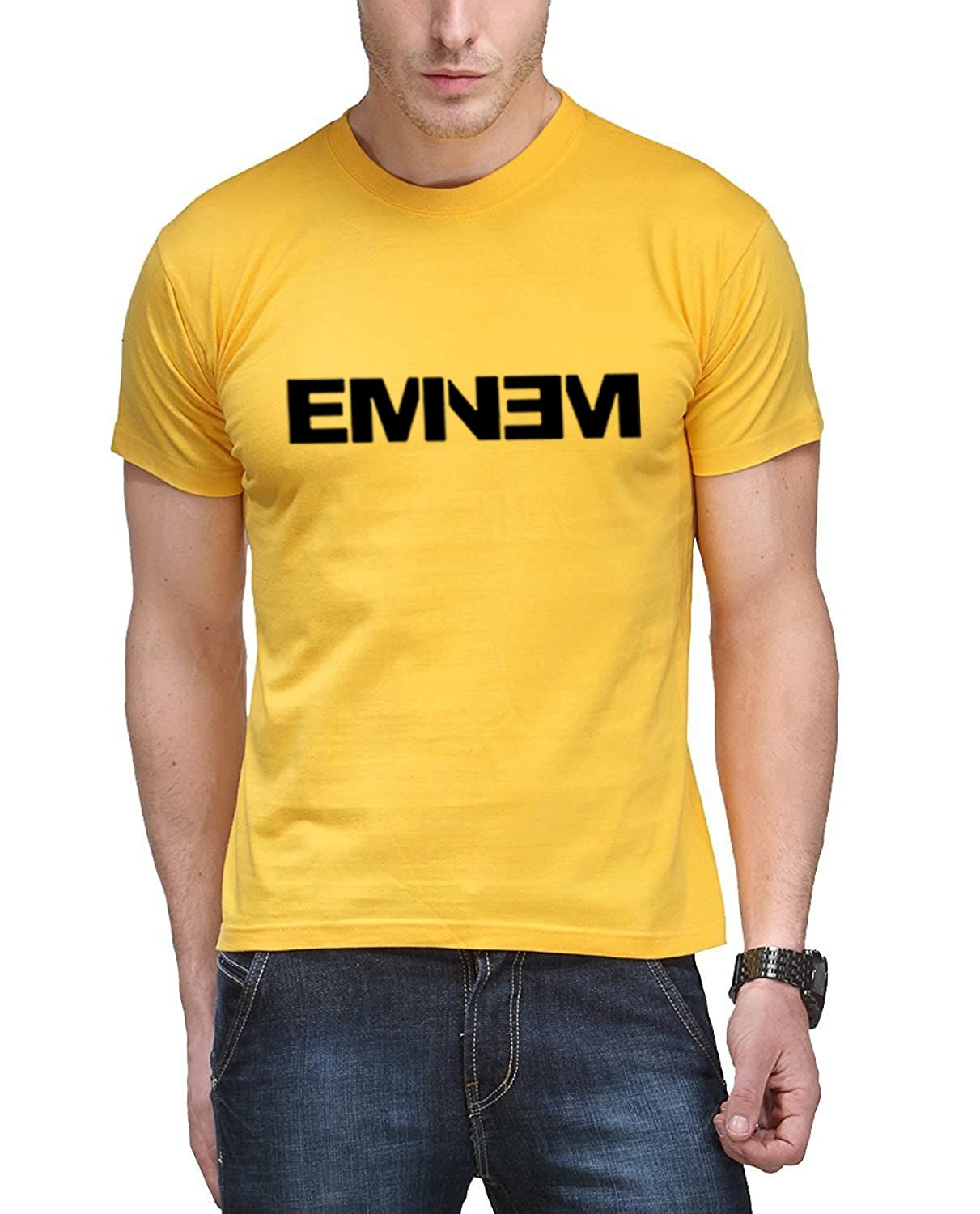 Yellow Enenim T-Shirts For Mens Cotton Jersey Fabric Soft and Comfortable - Oshi.pk - Buy & Sell Online