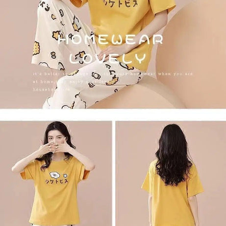 Yellow Little Bear Printed Tshirt and Trouser For Her - Oshi.pk - Buy & Sell Online