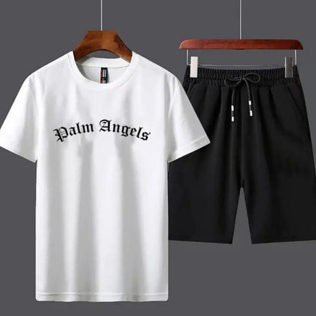 White palm Angle printed gymwear t Shirt short  tracksuit for men and boys best reccomended article of summer collection