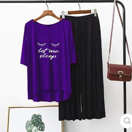 Let Me Sleep Plazo Style Tshirt and Plazo Night Dress For Her - Oshi.pk - Buy & Sell Online