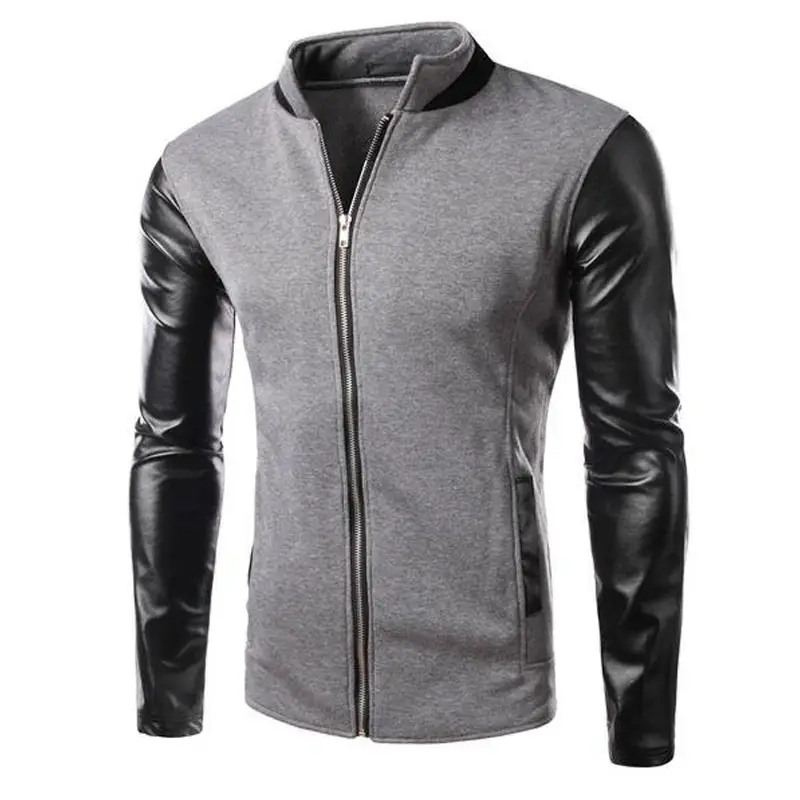 Buy Stylish Versity Jacket With Leather Sleeves For Men (Charcoal) (ABZ ...