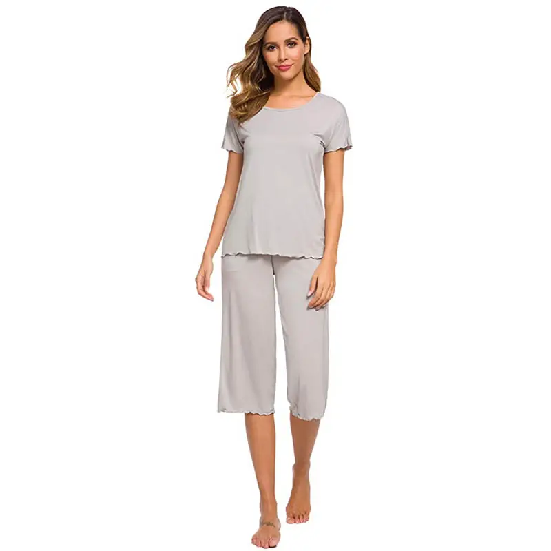 Buy Womens Ultra Soft Tank Top and Capri Pajama/Pj Sets Sleepwear (Grey ...