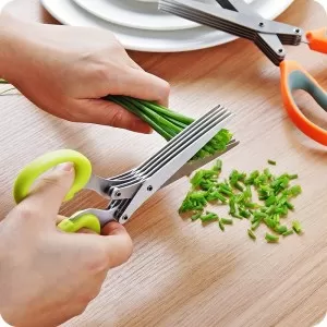 5 Layers Stainless Steel Scissors Vegetable Cutter Chopper Kitchen Knives Manual Cutter / Slicer