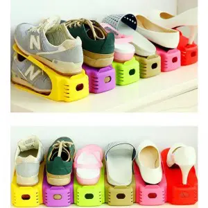 Easy Shoe Organizer - Easily Organize Your Shoes Using Half The Space (4 Pairs)