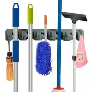 Wagnon Broom and Mop Storage Organizer, Wall Mounted Organizer and Storage