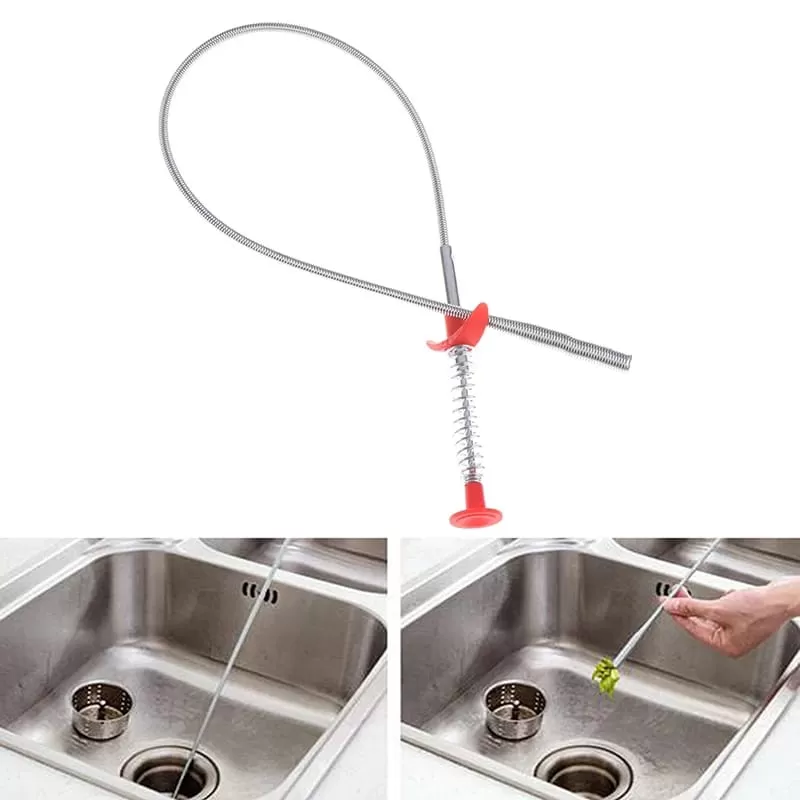 Metal Wire Drain Cleaner Sticks Clog Remover Cleaning Tools 