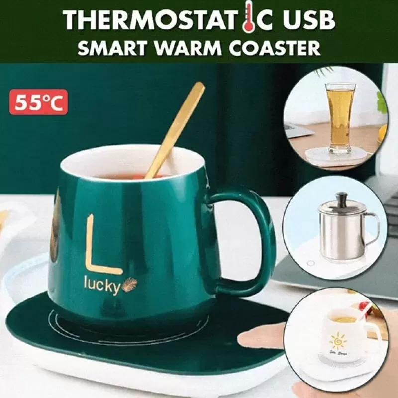 USB Plug Smart Electric Heater Pad Auto Cup Mug Warmer Coffee Tea