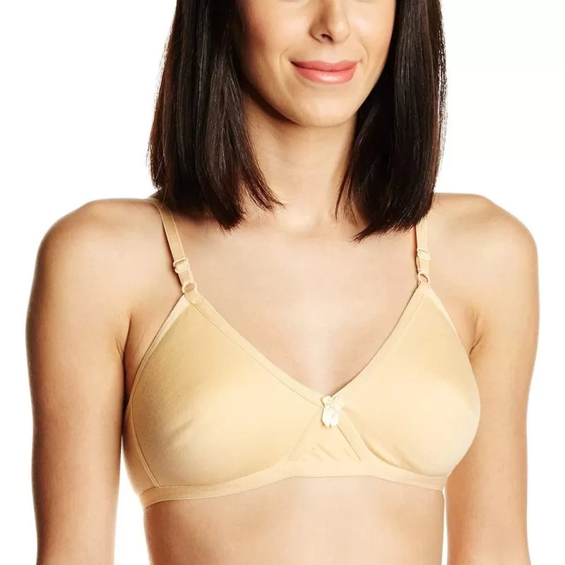 Zivosis Women White Cotton Blend Pack Of 3 T-Shirt Non Padded Bra (38A)