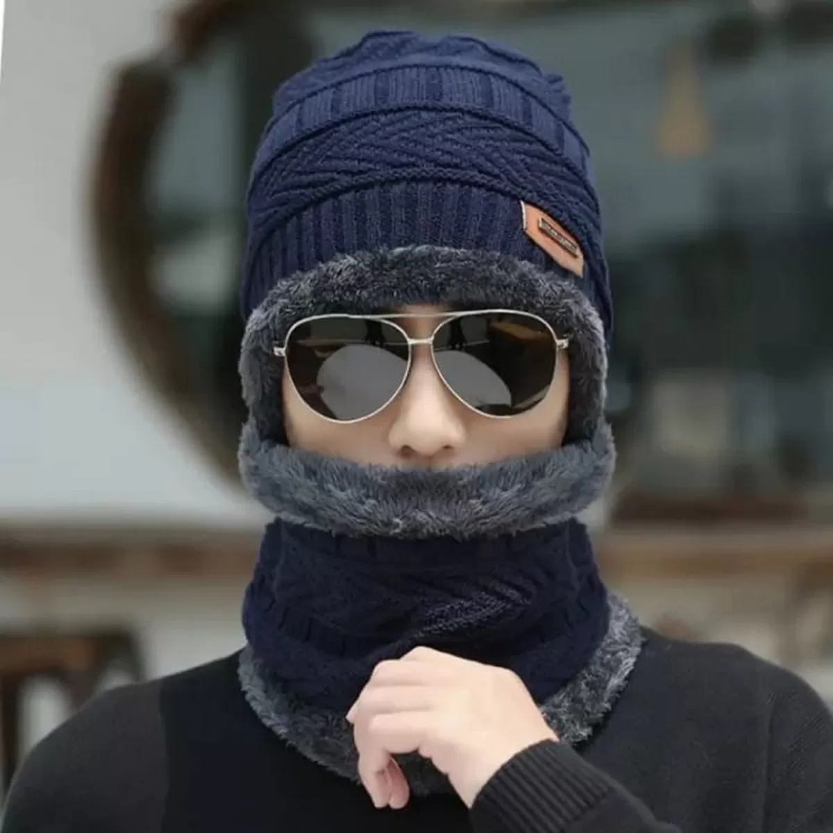 New Winter Hat for Men Women Beanie Hats Fleece Neck Warmer Thick